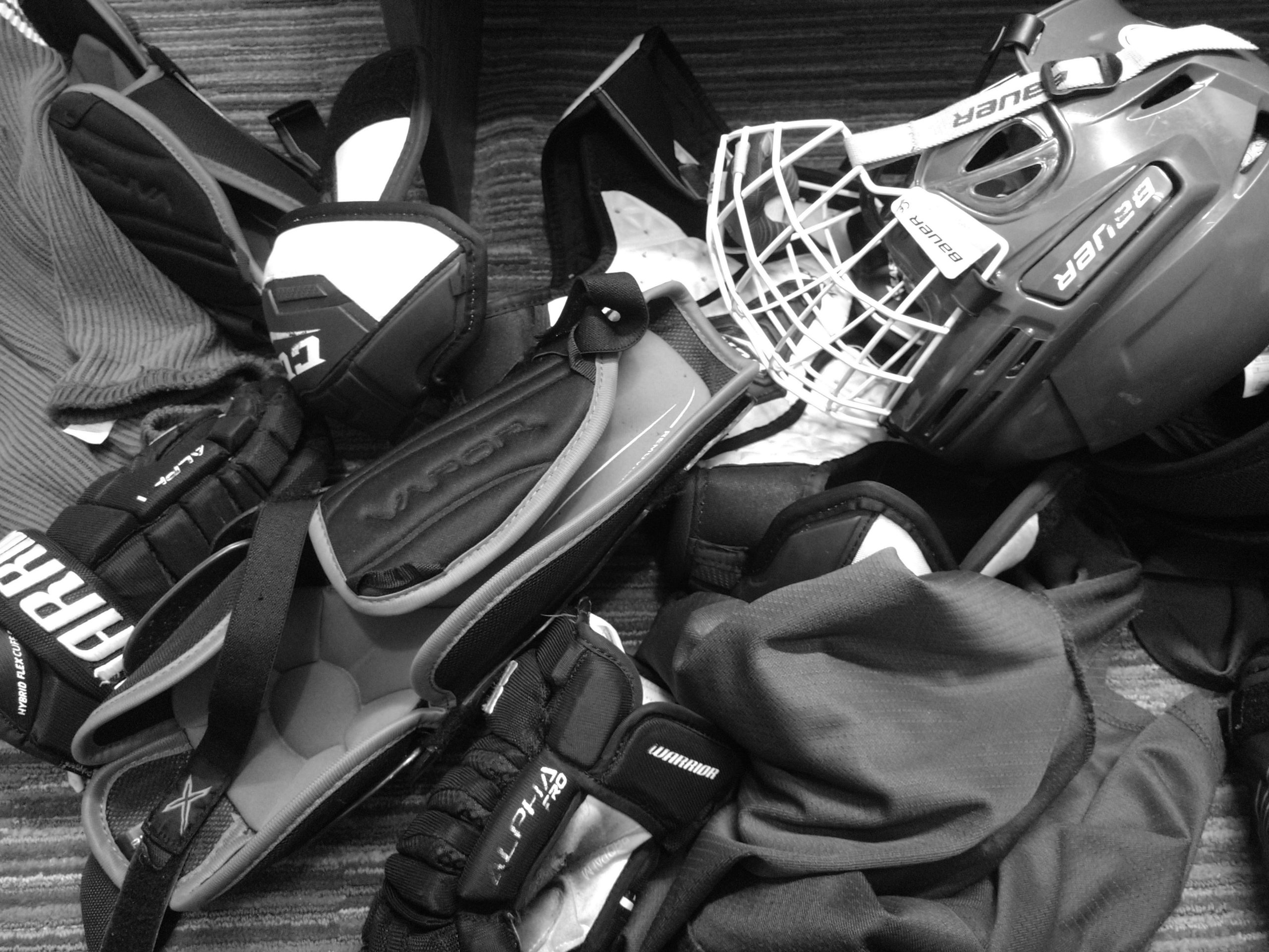 hockey bag with equipment